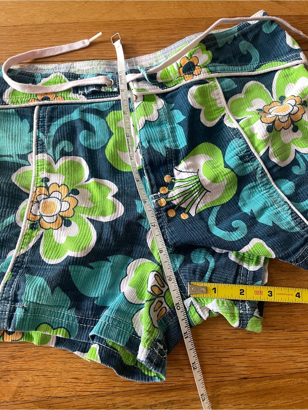 Vintage 90âs ROXY Board Shorts Size 7 Blue, Turquoise, Green, Hawaiian Flowers - Picture 9 of 13
